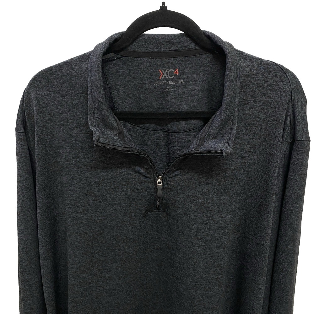 Johnston & Murphy XC4 1/4 Zip Pullover Men's XXXL 3XL Charcoal Gray Golf Sweater